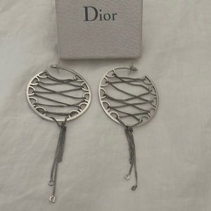 Vintage DIOR lace up hoop earrings